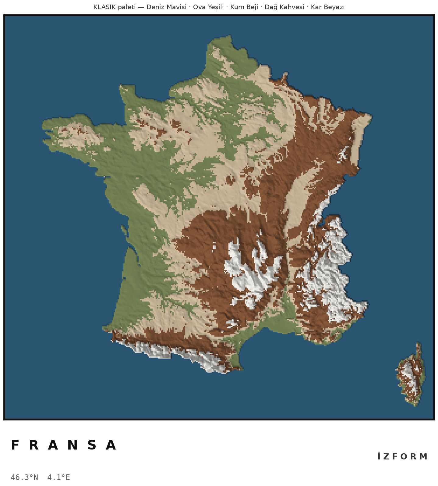 France / Silhouette Puzzle (4x4), engine render preview